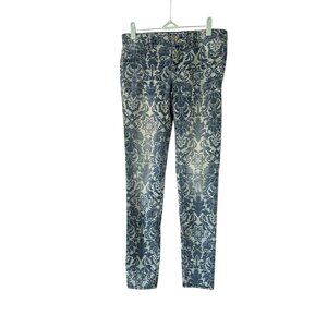 Sacred Virtue Blue Printed The Sacred Legging Jeans Mid Rise Juniors Size 13